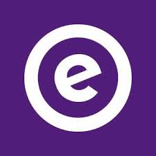 Embrace Pet Insurance Logo, Small letter e in a circle, white colour with a purple background